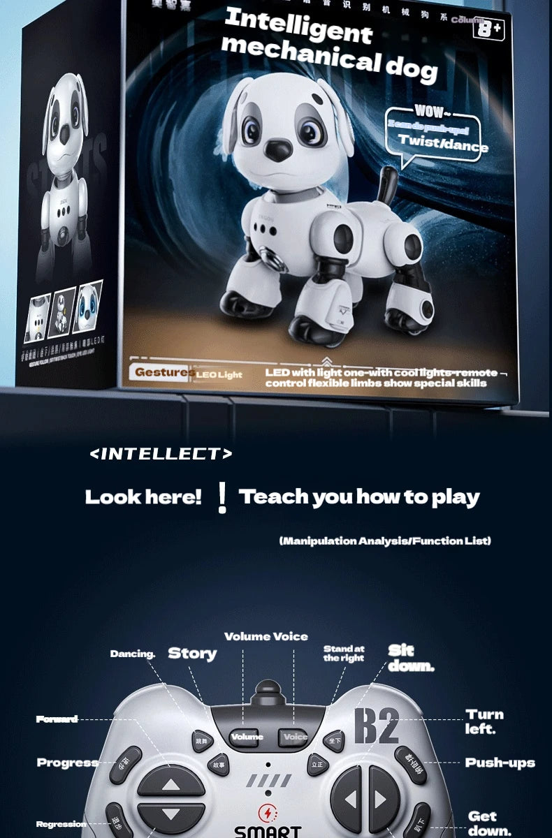 Latest Electric Intelligent Robot Dog Toy Remote Control Car For Children Gesture Dual SensationRacing Boy Gift robots kids toys