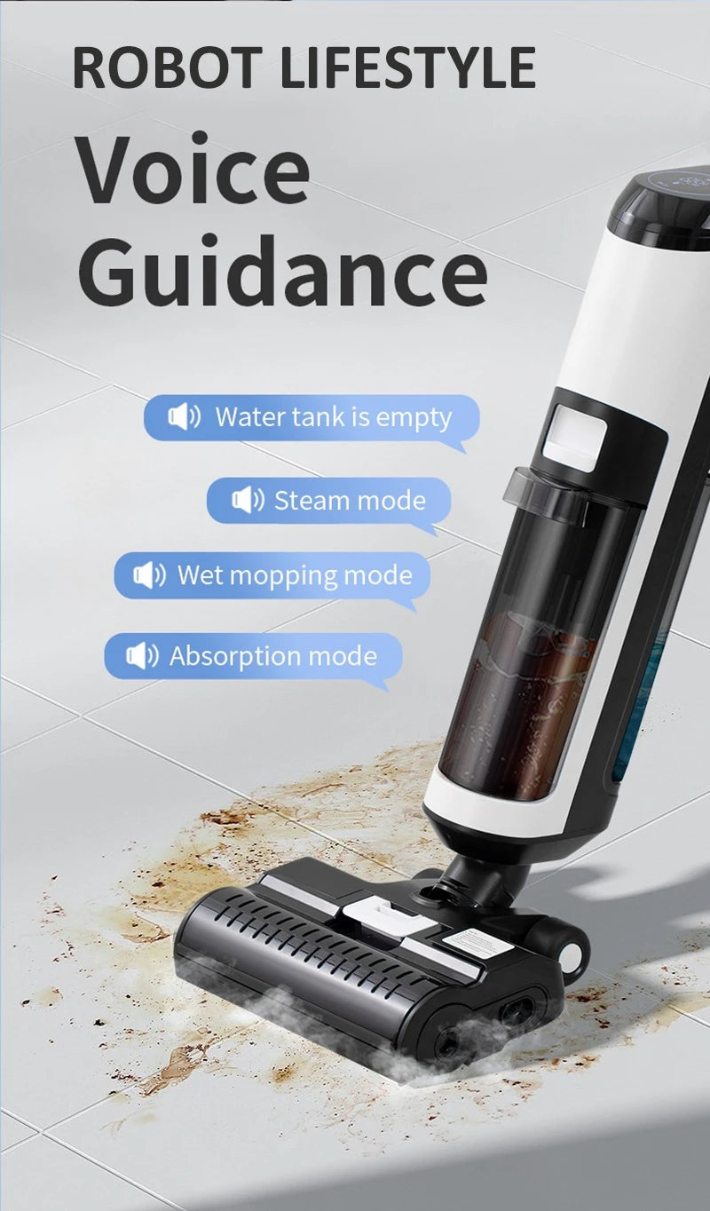 Cordless Handheld Vacuum Cleaner Wet Dry Cleaning Robot RL9Max 14000pa Super Strong Suction Self Heating Brush 4000mAh Battery
