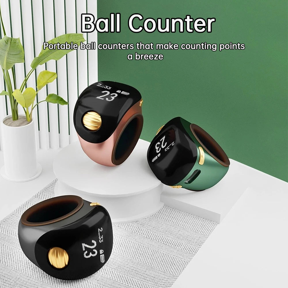 Portable Ring Type Ball Digital Finger Counter 75mah Type-C Rechargeable Adjustable OLED Screen Display Mini Tally Counter