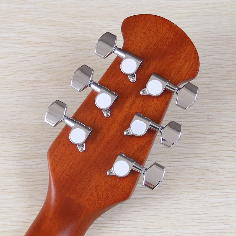 Electric Acoustic Guitar 6 Strings Round Back Ovation Model Brown 41 Inch Acoustic Guitar Cutaway Design Electric Folk Guitar