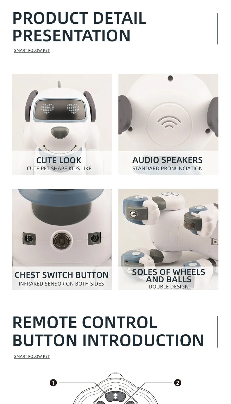 2025 AI Smart Robot Dog - Voice Control, Touch Sensing, Programmable Pet Toy Gift for Boys Girls (RC Dancing)