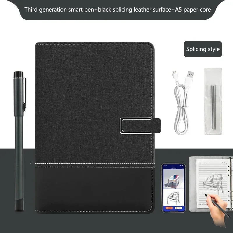 AI Bluetooth Digital Handwriting Note Book A5 Smart Sync Pen Diary Writing Set Cloud Notebook Drawing Writing Pads Playback Note