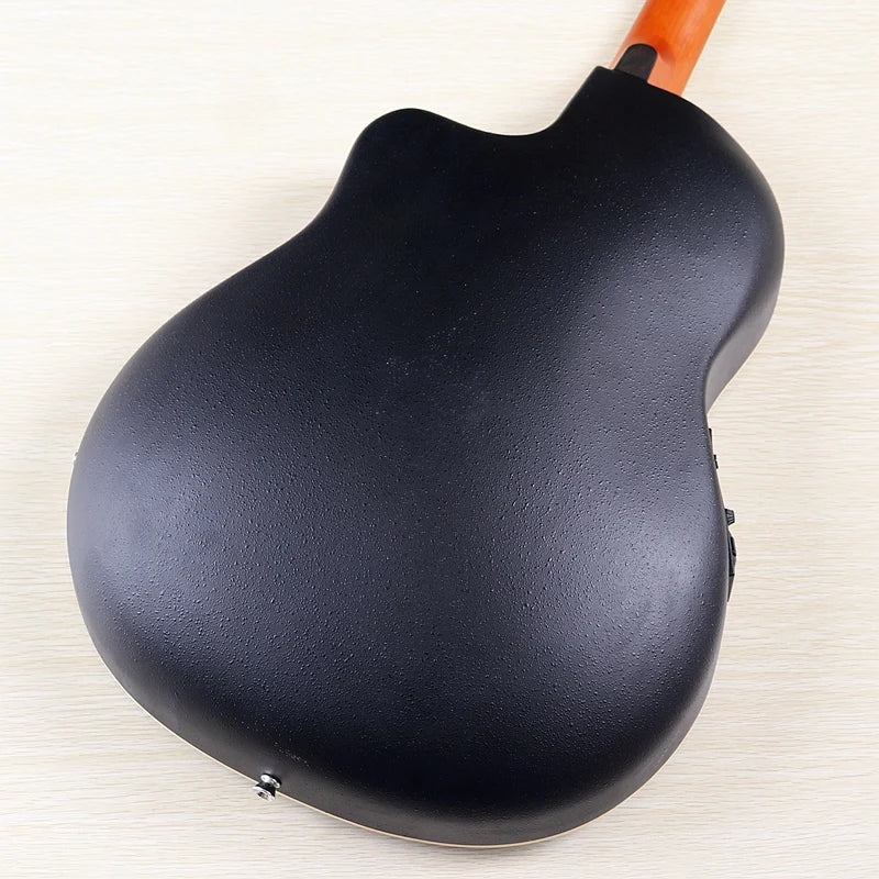 Electric Acoustic Guitar 6 Strings Round Back Ovation Model Brown 41 Inch Acoustic Guitar Cutaway Design Electric Folk Guitar