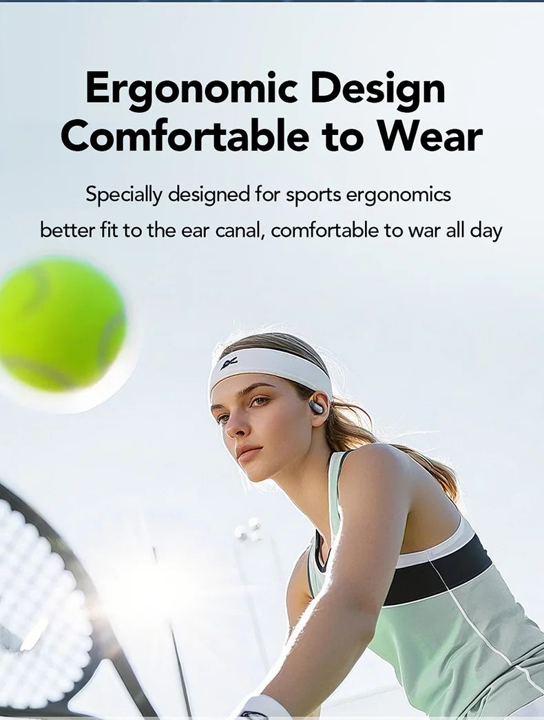 HTC NE27 Wireless Headphones AI Translator Earbuds OWS Sports Bluetooth Earphones Glowing Earhook Customizable Wallpaper Screen