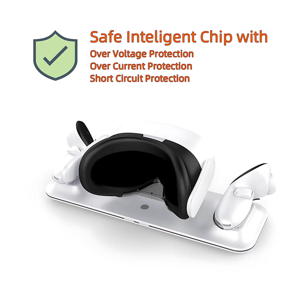 OQ3-025 Wireless Magnetic 18W Fast Charging Dock for Meta Quest 3S – with RGB Lighting & Temperature Protection