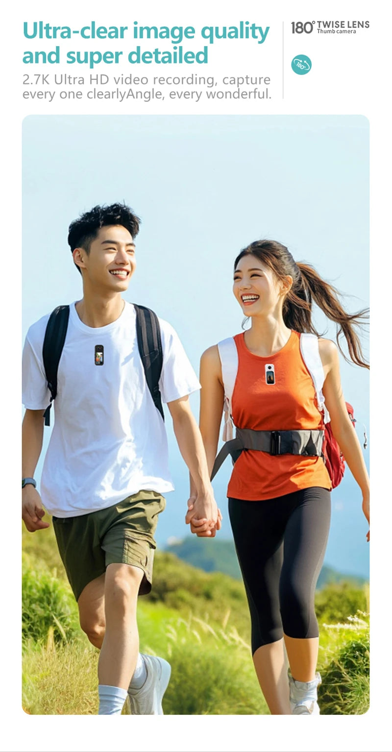 Xiaomi S70 Mini Recorder 2.7K Finger Action Camera Lightweight POV With Magnetic Belt 1.47 inch IPS Screen Bicycle Vlog Pet Cam