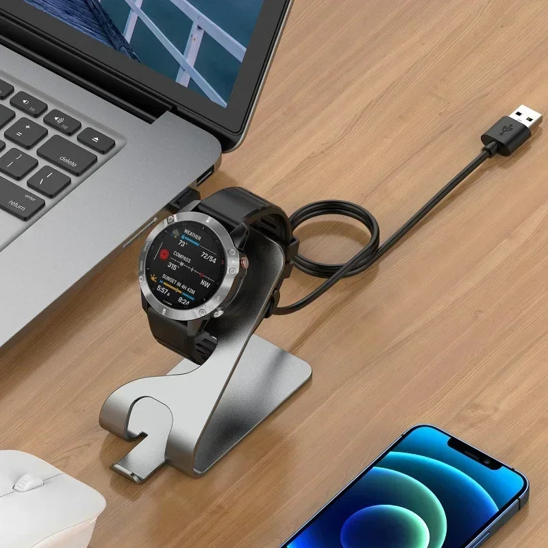 Charger Stand for Garmin Venu 3S & Fenix 7X Charging/ Vivoactive 3 4 4S Cable Dock Cord for Fenix 5 5X Plus 6 6X 6s/ Instinct2