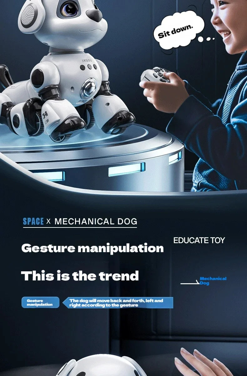 Latest Electric Intelligent Robot Dog Toy Remote Control Car For Children Gesture Dual SensationRacing Boy Gift robots kids toys