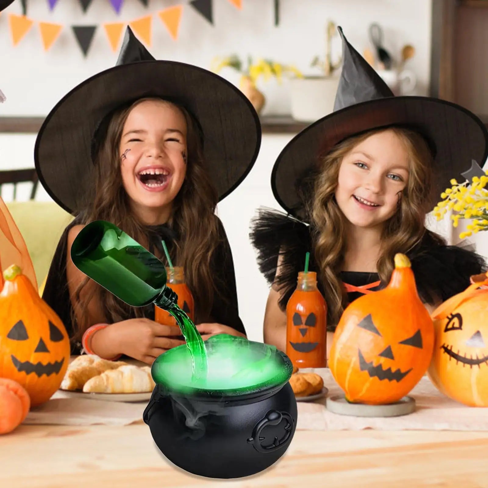 Halloween Cauldron Halloween Haunted House Decor Spooky Cauldron with Fume Effect for Homeowners Event Planners School