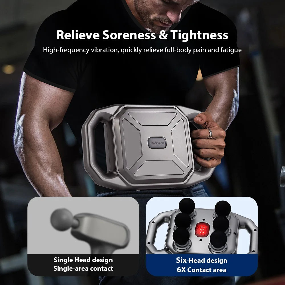 Six-head Fascia Gun High Frequency Vibration Waist Shoulder Back Leg Deep Tissue Body Massage Machine