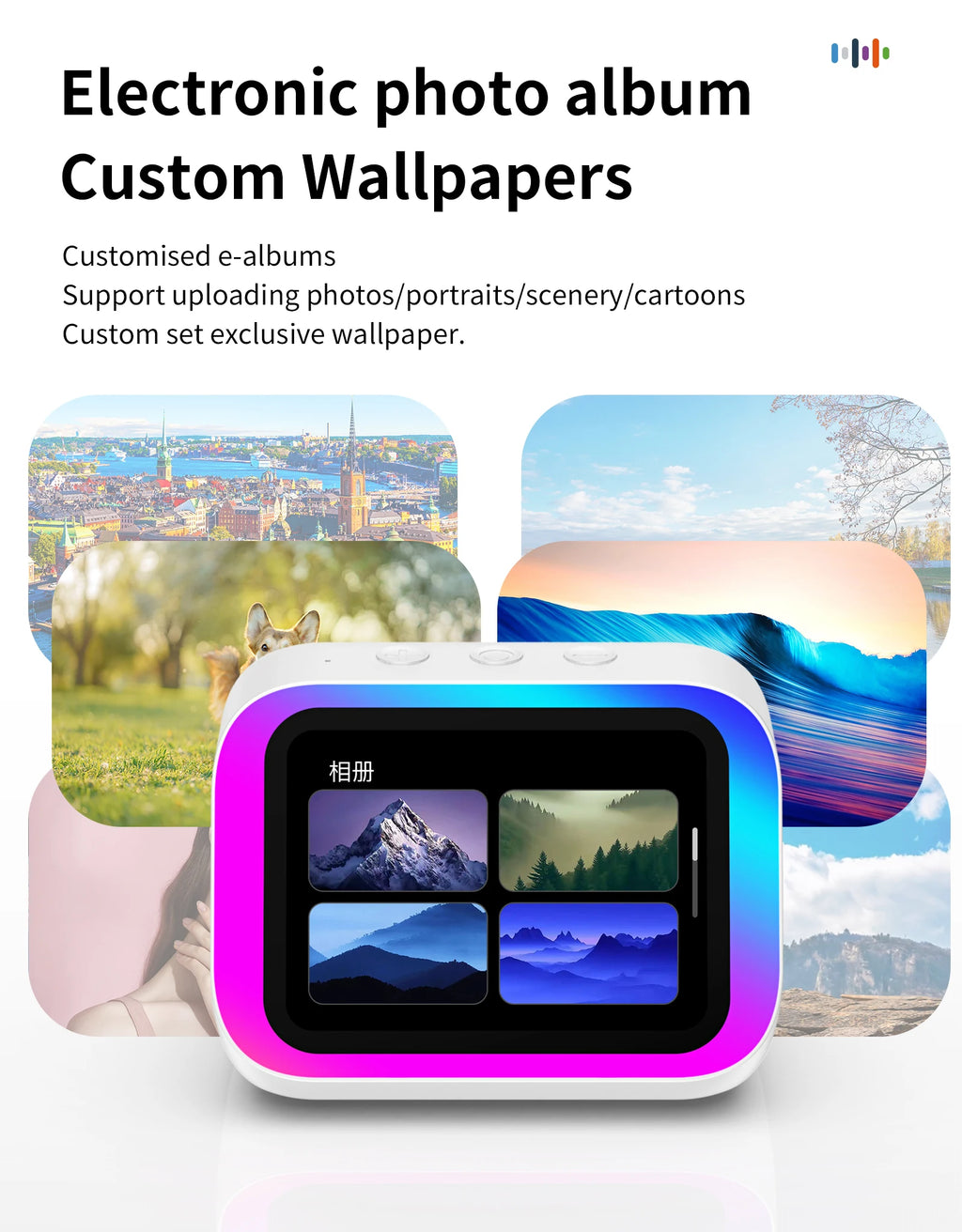 Smart Bluetooth Speaker Lntelligent Large-Screen Weather Temperature Display Table Speaker Clock Bedroom Decor  Voice Assistant