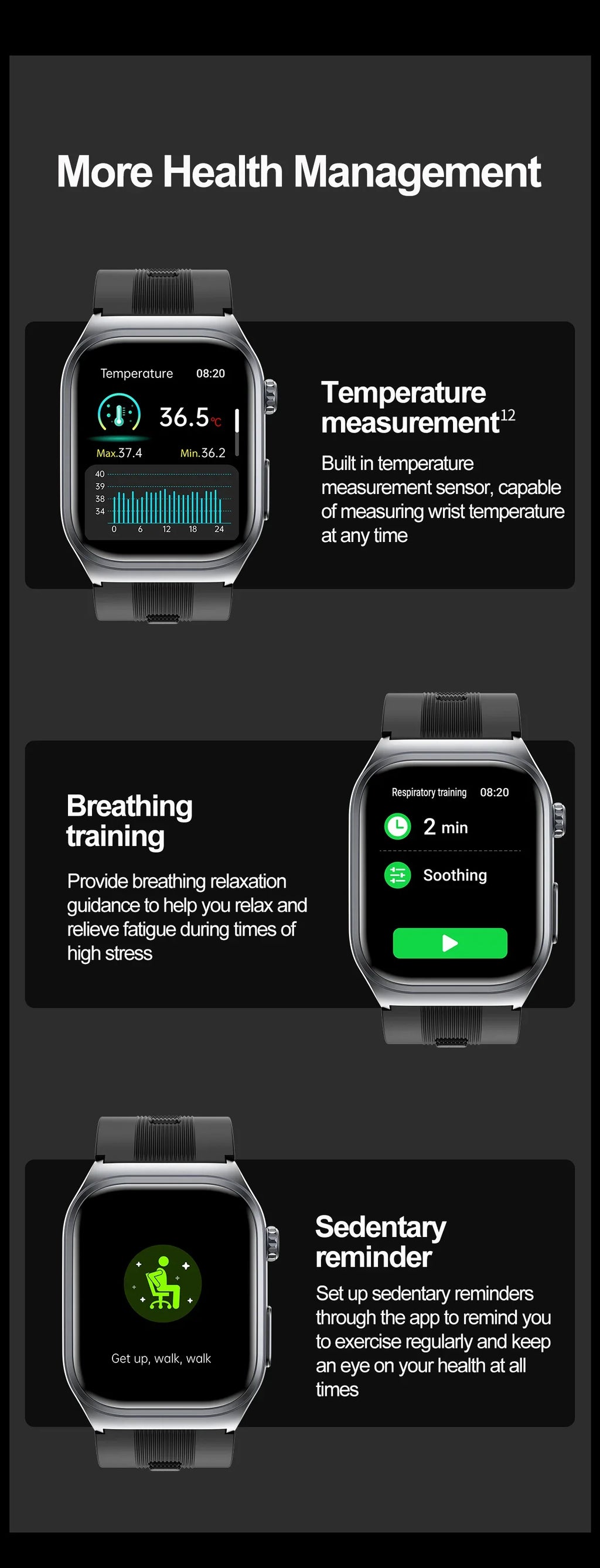 New Precise Detection Blood Pressure Smart Watch Air Pump Airbag Heart Rate ECG Health Bracelet BT Call Watches Men For Xiaomi