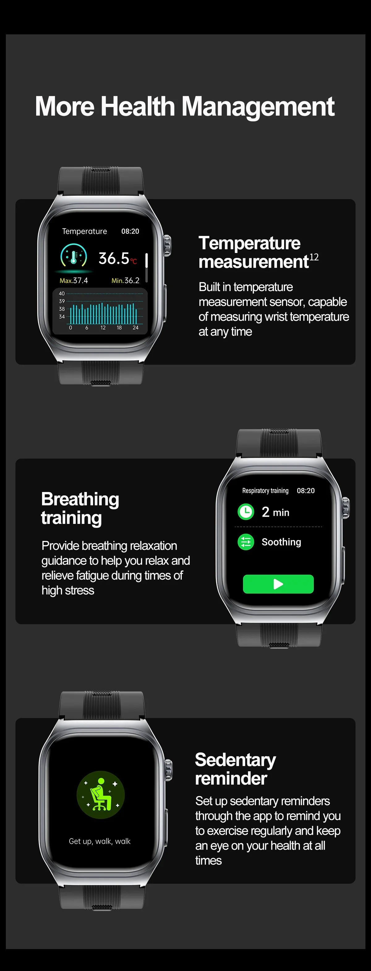 New Precise Detection Blood Pressure Smart Watch Air Pump Airbag Heart Rate ECG Health Bracelet BT Call Watches Men For Xiaomi