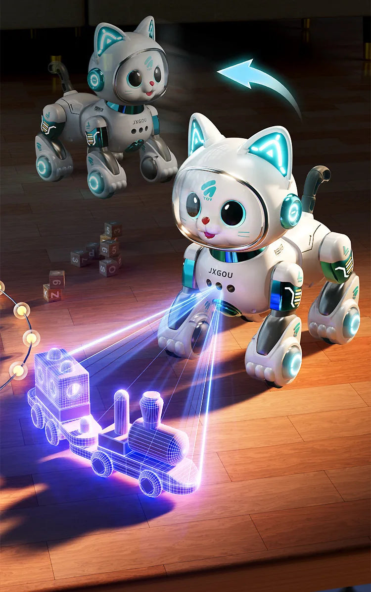 Smart Robotic Cat Toy - Interactive Walking & Meowing Robot for 1-3 Year Old Boys/Girls w/Remote Control