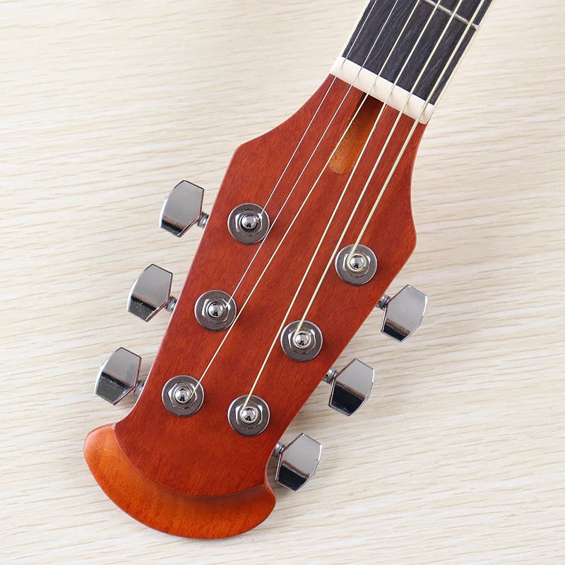 Electric Acoustic Guitar 6 Strings Round Back Ovation Model Brown 41 Inch Acoustic Guitar Cutaway Design Electric Folk Guitar