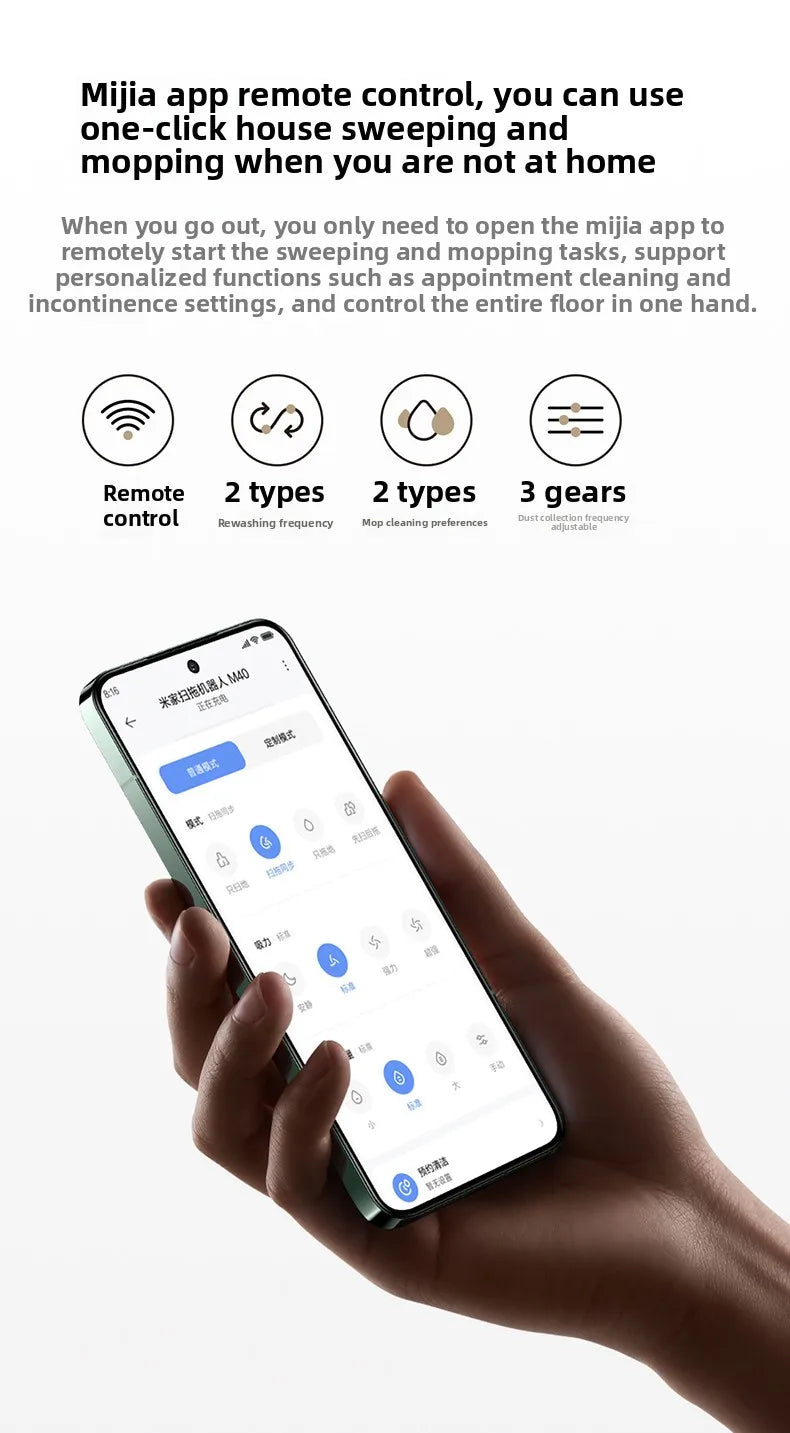 Xiaomi Mi Home Robotic Vacuum Cleaner M40,M40S with Mechanical Arm Sweeping and Mopping Intelligent Appliance