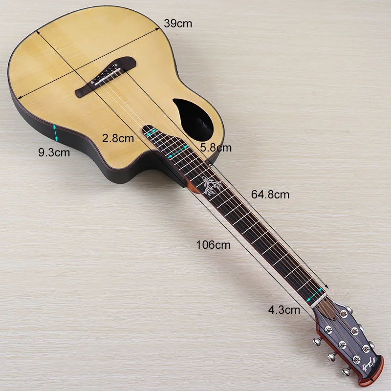 Electric Acoustic Guitar 6 Strings Round Back Ovation Model Brown 41 Inch Acoustic Guitar Cutaway Design Electric Folk Guitar