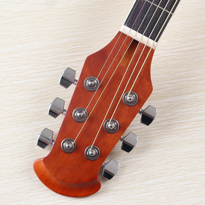 Electric Acoustic Guitar 6 Strings Round Back Ovation Model Brown 41 Inch Acoustic Guitar Cutaway Design Electric Folk Guitar