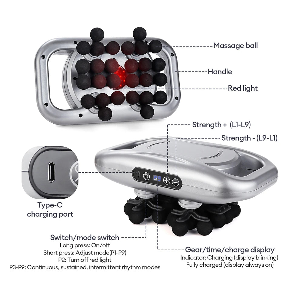 Six-head Fascia Gun High Frequency Vibration Waist Shoulder Back Leg Deep Tissue Body Massage Machine