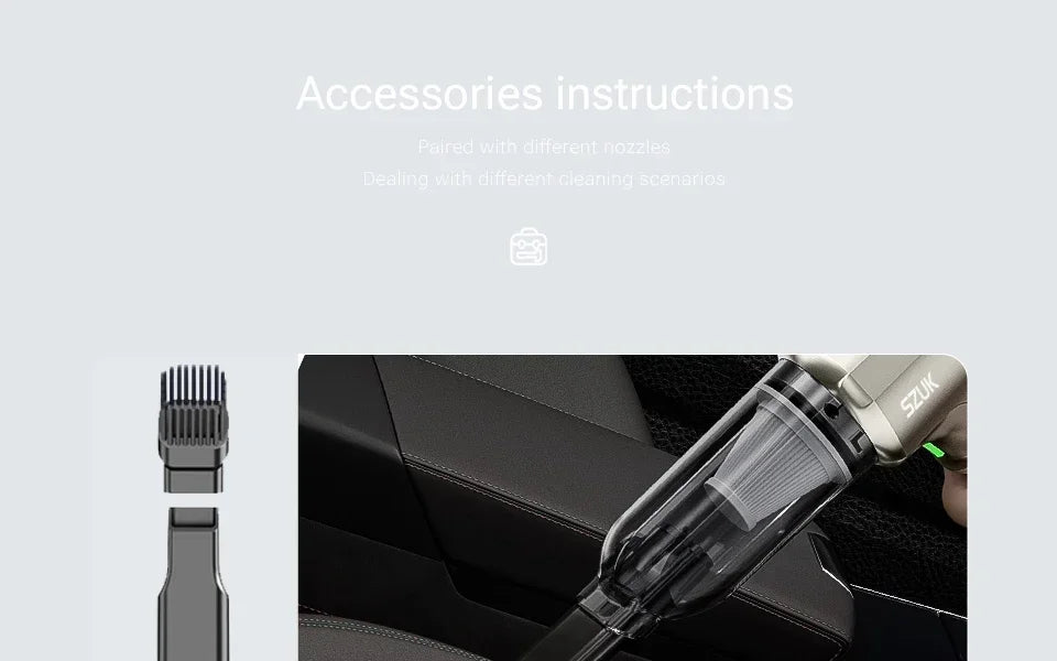 SZUK 9998700PA Car Vacuum Cleaner Strong Suction Cordless Wireless Car Cleaner Portable HandHeld Vacuum Cleaner Cleaning Machine
