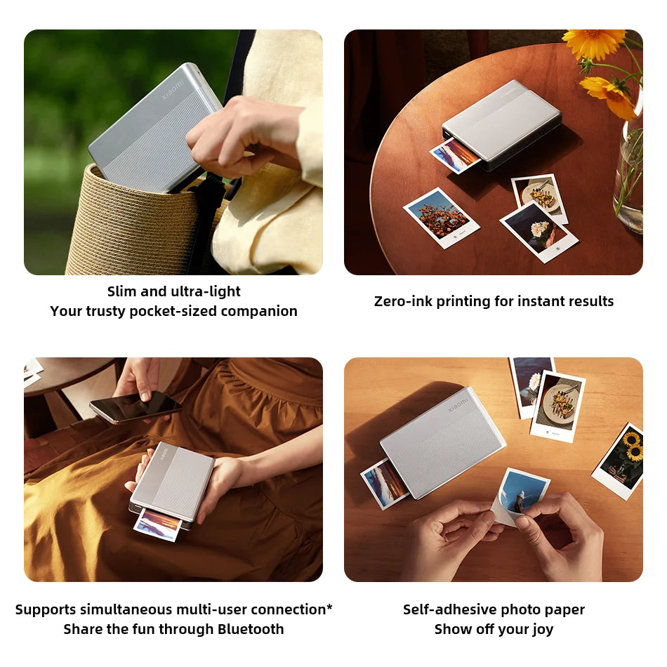Xiaomi Portable Photo Printer 1S Bluetooth 5.2 Thermal Printer Multifunctional Pocket Printer for Smartphone and Tablet