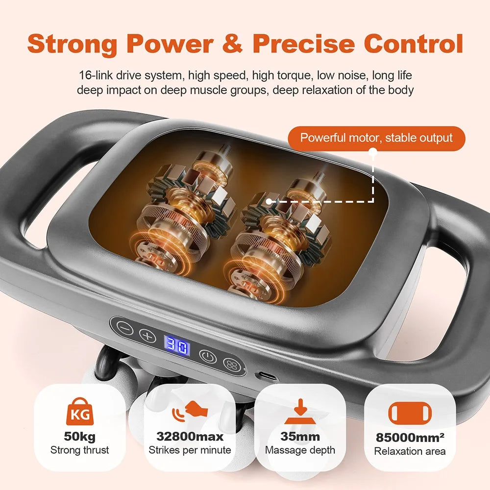 16-Head Fascia Gun High-Frequency Vibration Body Massage Gun Waist and Back  Massager Neck Shoulder Massager Muscle masajeador