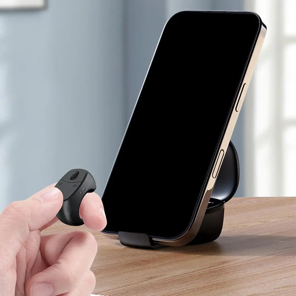 Bluetooth Page Turner Remote with Scroll Wheel - for eBooks, Videos; Wireless Shutter, Phone Stand Compatible (Volume Zoom)