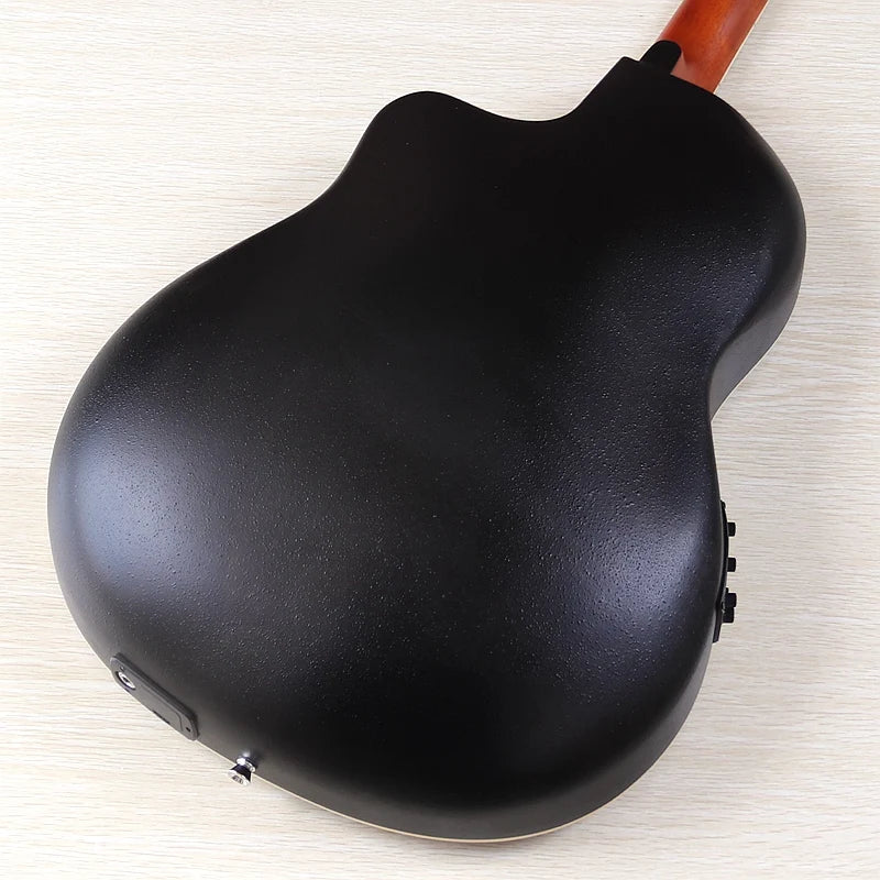 Electric Acoustic Guitar 6 Strings Round Back Ovation Model Brown 41 Inch Acoustic Guitar Cutaway Design Electric Folk Guitar
