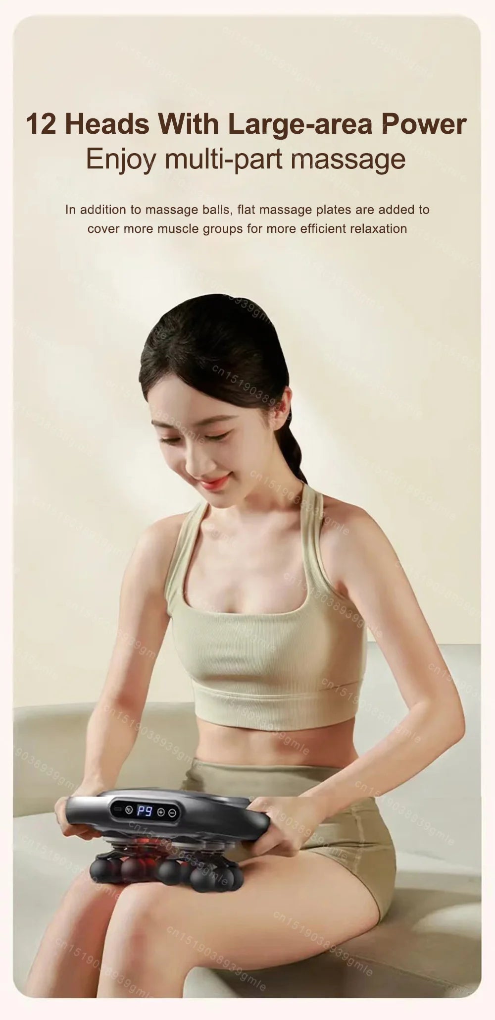 Fascia Gun 12/8 Heads Electric Massage Gun Muscle Relaxation High Frequency Back Massage Deep Tissue Muscle Fascia Massage Gun