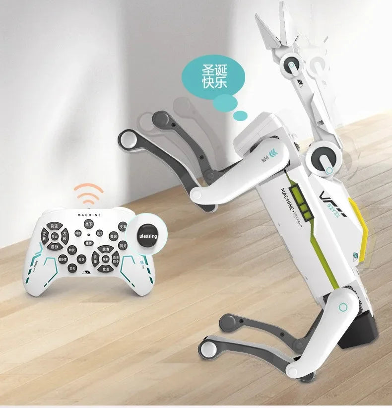 Teeggi Electric RC Intelligent Robot Dog Multifunction RC Mechanical Dog with turret Educational Toy Bionic Smart Robot Toy Gift