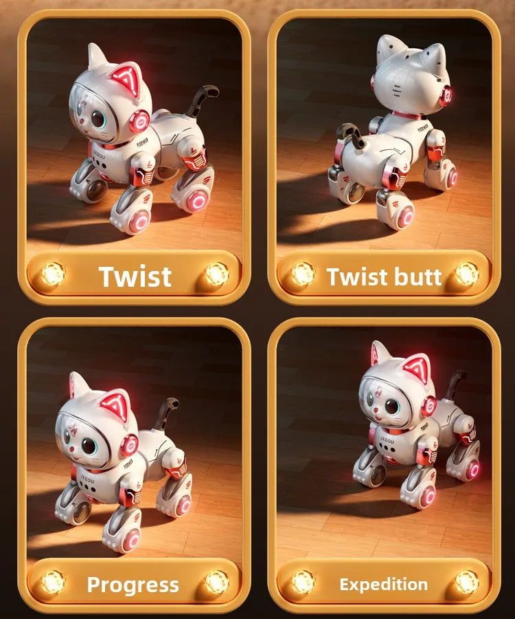 Smart Robotic Cat Toy - Interactive Walking & Meowing Robot for 1-3 Year Old Boys/Girls w/Remote Control