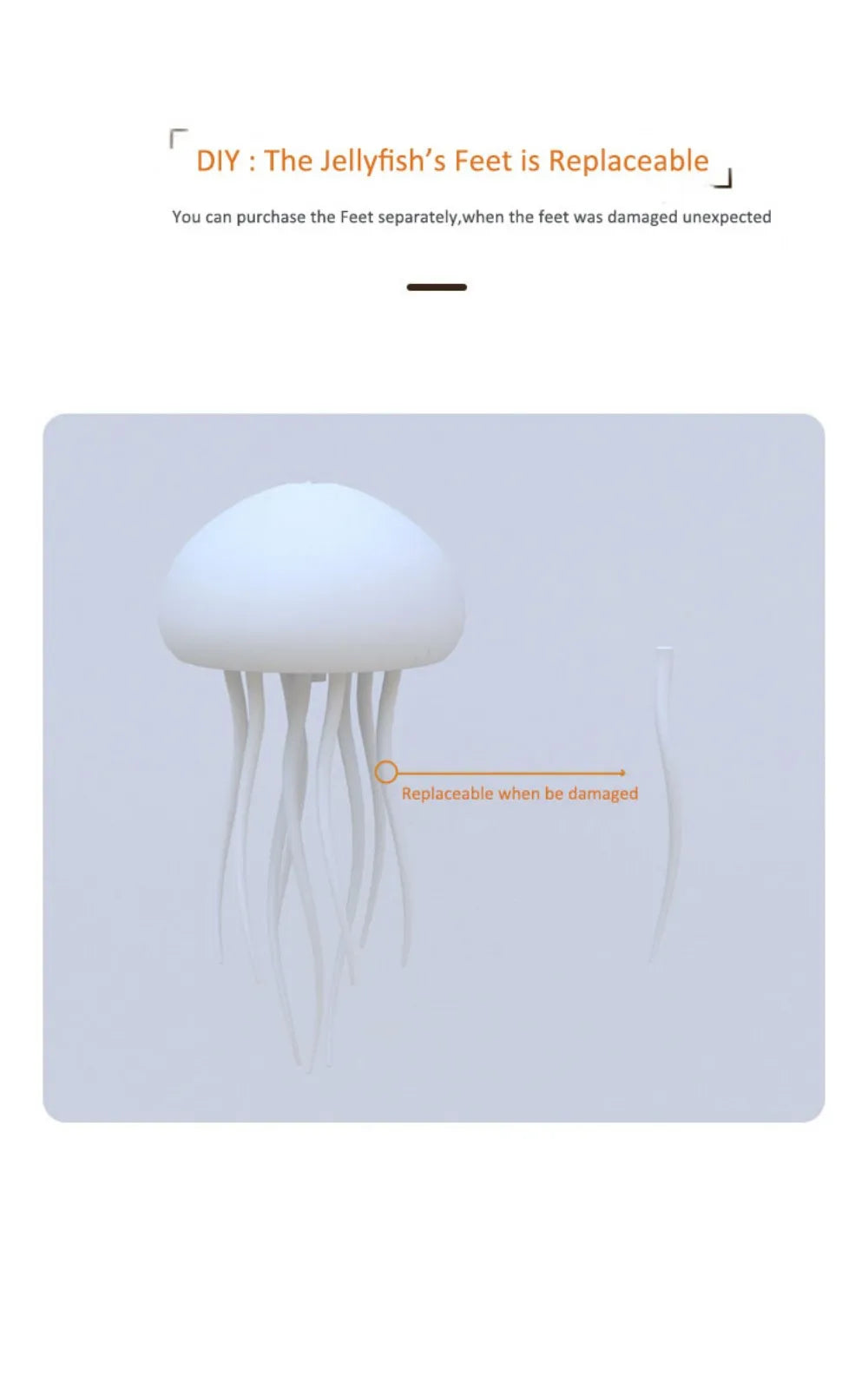 Jellyfish Cartoon Nihgt Light RGB Voice Control Jellyfish Bedside Lamp Type-C LED Night Lamp Upgraded Bluetooth Humidifier Model