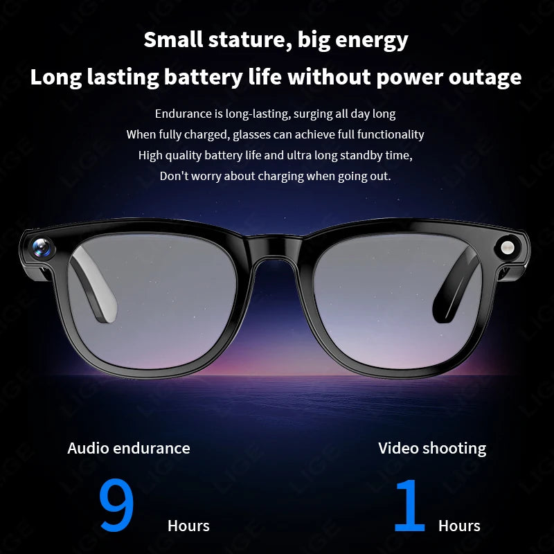 AI Smart Translate Glasses Photography Video Wifi Transmission Bluetooth Call Music Play Smart Glasses for Studying Travaling