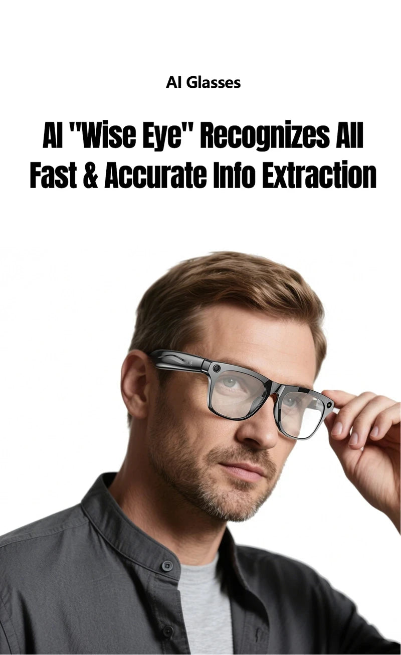 Xiaomi 8K HD AI Smart Glasses Photochromic Multifunction Bluetooth Calling Voice Assistant Music Player Translate Camera Glasses