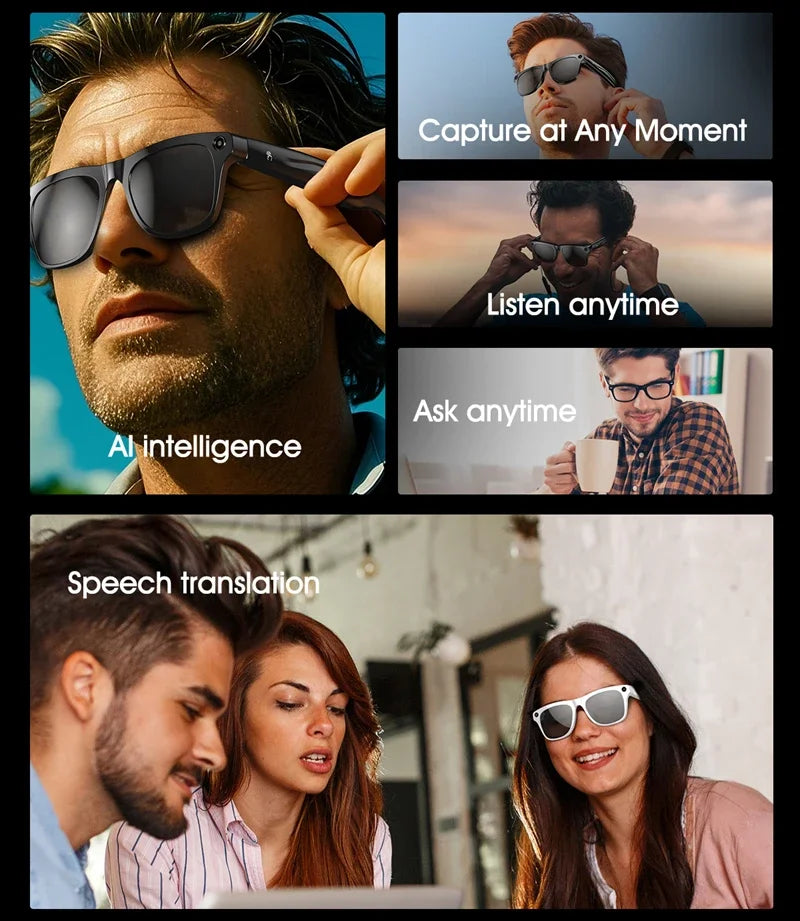 XIAOMI MIJIA 6K HD AI Smart Glasses Chat 260Mah Battery Voice Assistant Control GPT 100MP Camera Bluetooth Call  Smart Glasses
