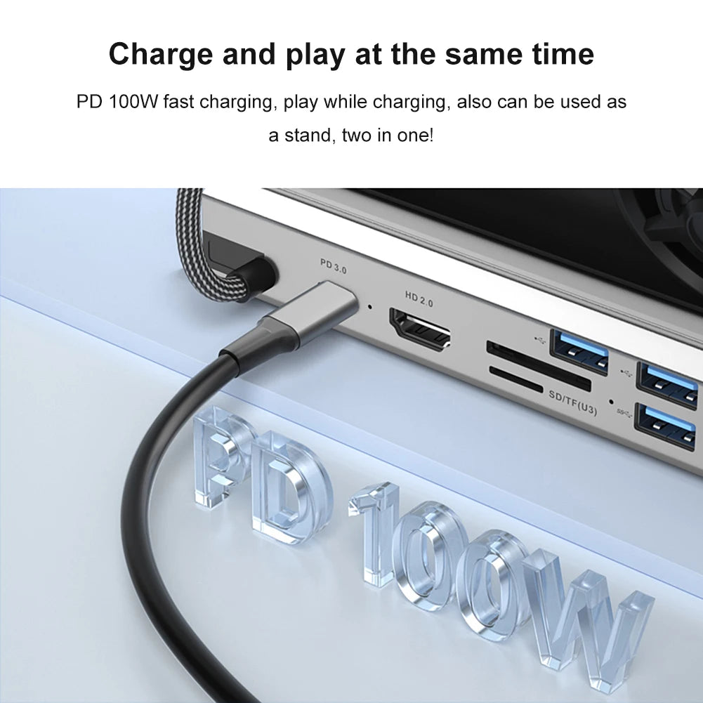 Dock Console Hub HDMI-Compatible USB C Docking Station 4K 60Hz Dock Stand Gigabit Ethernet 1000Mbps PD 100W RJ45 for Steam Deck