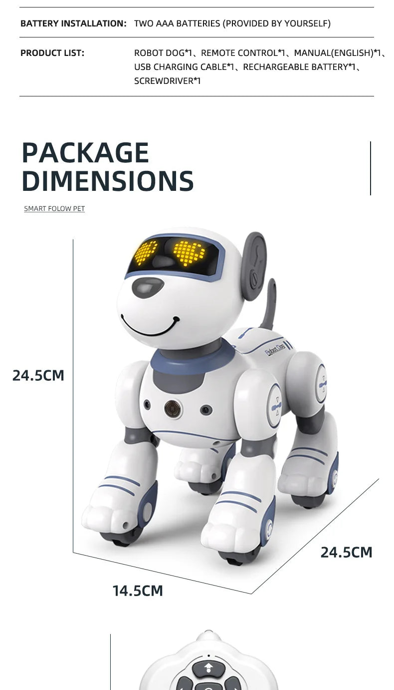 2025 AI Smart Robot Dog - Voice Control, Touch Sensing, Programmable Pet Toy Gift for Boys Girls (RC Dancing)
