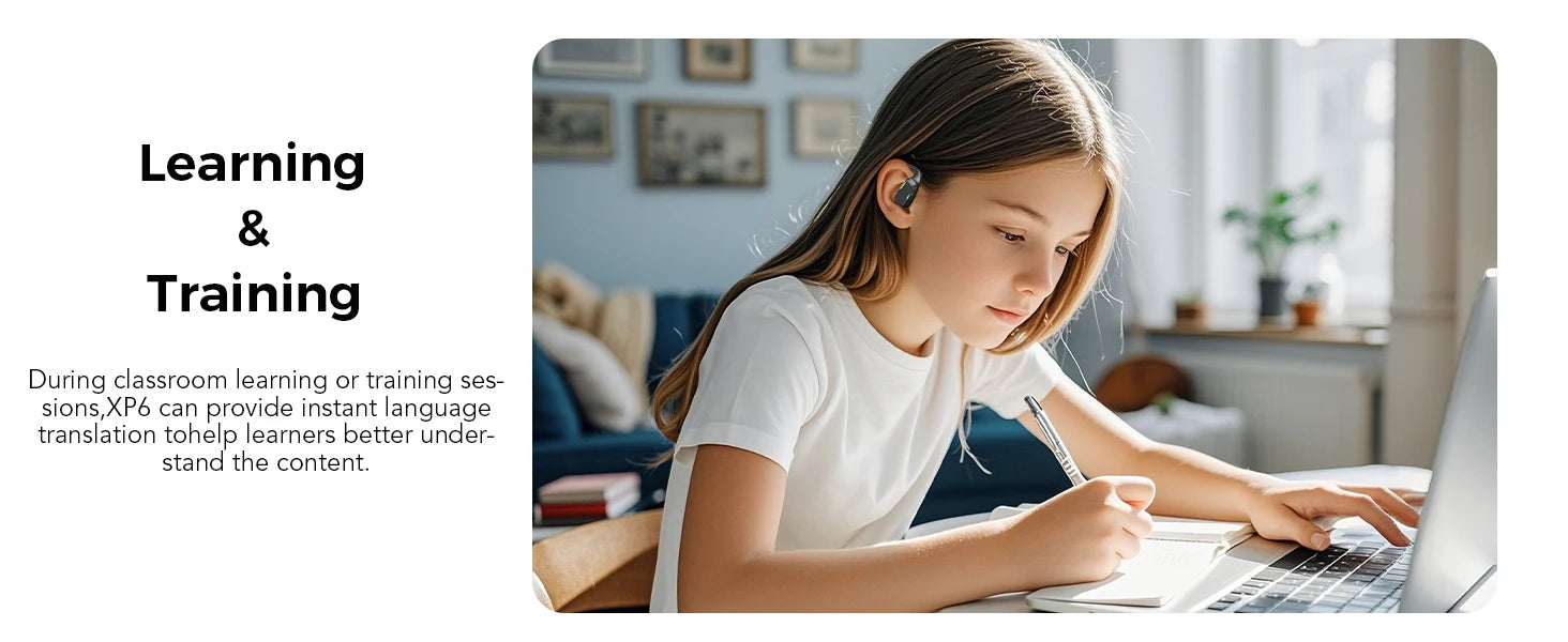 [135 Translator Earphone] Erazer XP6 Bluetooth Earphones Headset DIY Equalizer APP AI Wireless Headphones Travel Touch Screen