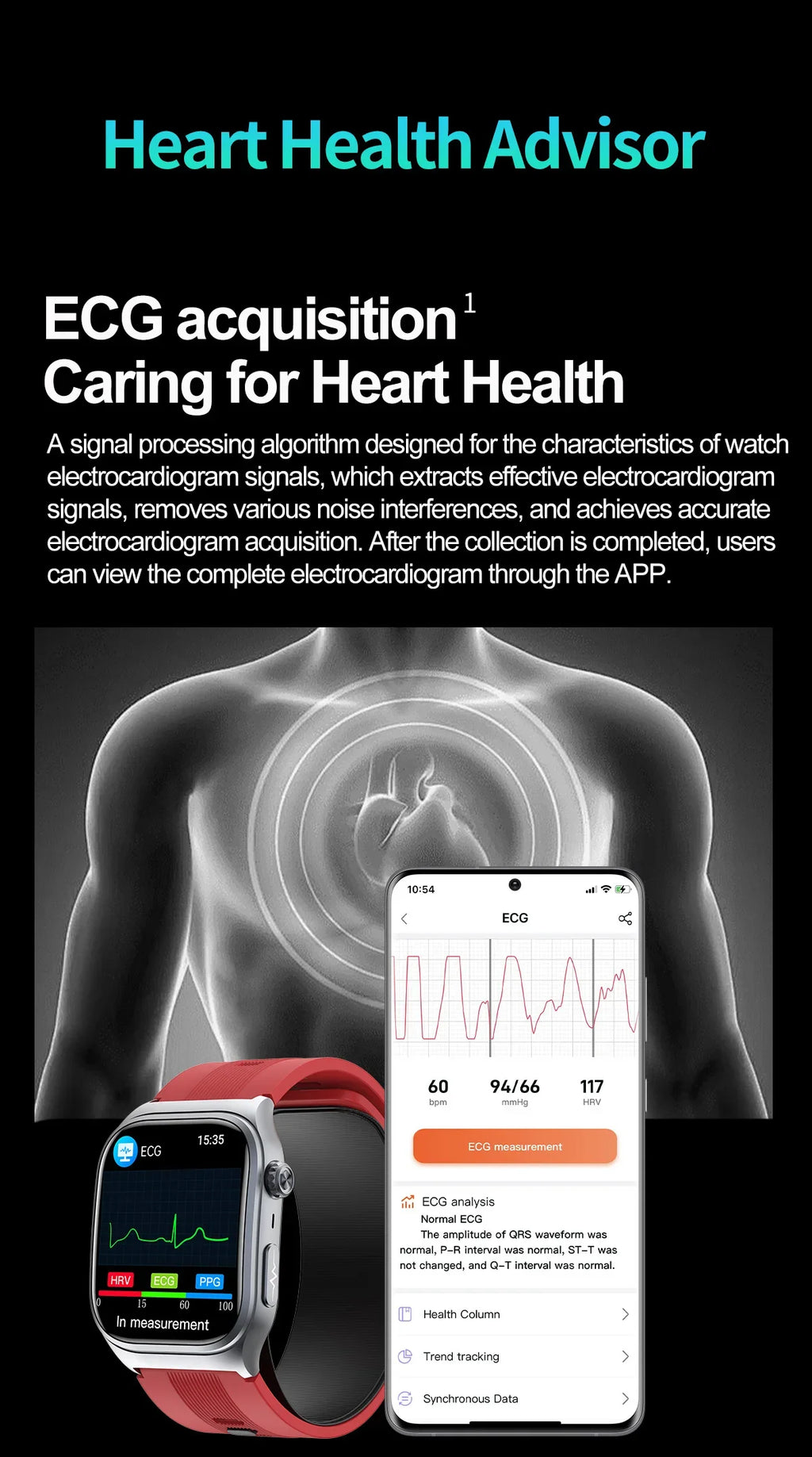 New Precise Detection Blood Pressure Smart Watch Air Pump Airbag Heart Rate ECG Health Bracelet BT Call Watches Men For Xiaomi