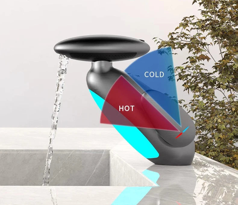 Bathroom Pull Out Faucet Washbasin Sink Hot Cold Pull Out Mixer Tap Deck Mount Basin Ambient Light Modern Atmosphere Faucets Tap