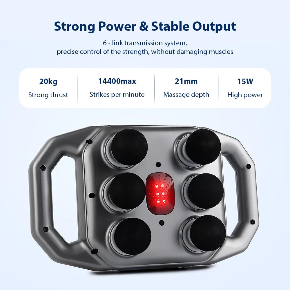 Six-head Fascia Gun High Frequency Vibration Waist Shoulder Back Leg Deep Tissue Body Massage Machine