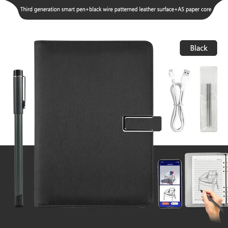 AI Bluetooth Digital Handwriting Note Book A5 Smart Sync Pen Diary Writing Set Cloud Notebook Drawing Writing Pads Playback Note