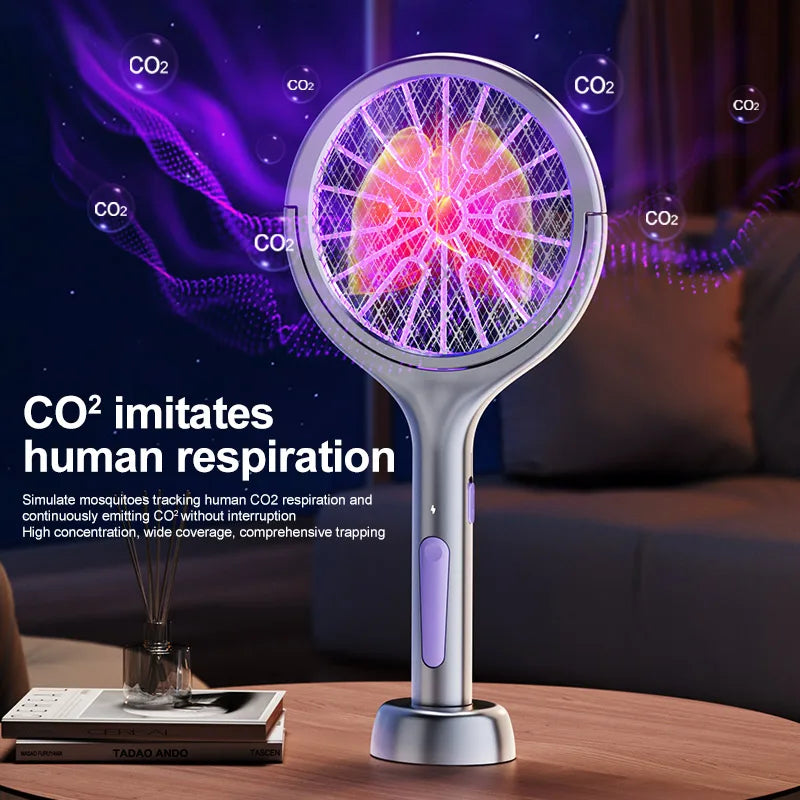 2025 Upgraded Telescopic Mosquito Killer Swatter 90° Rotatable & Wall-Mountable Extended Reach Electric Bug Zapper Home Garden