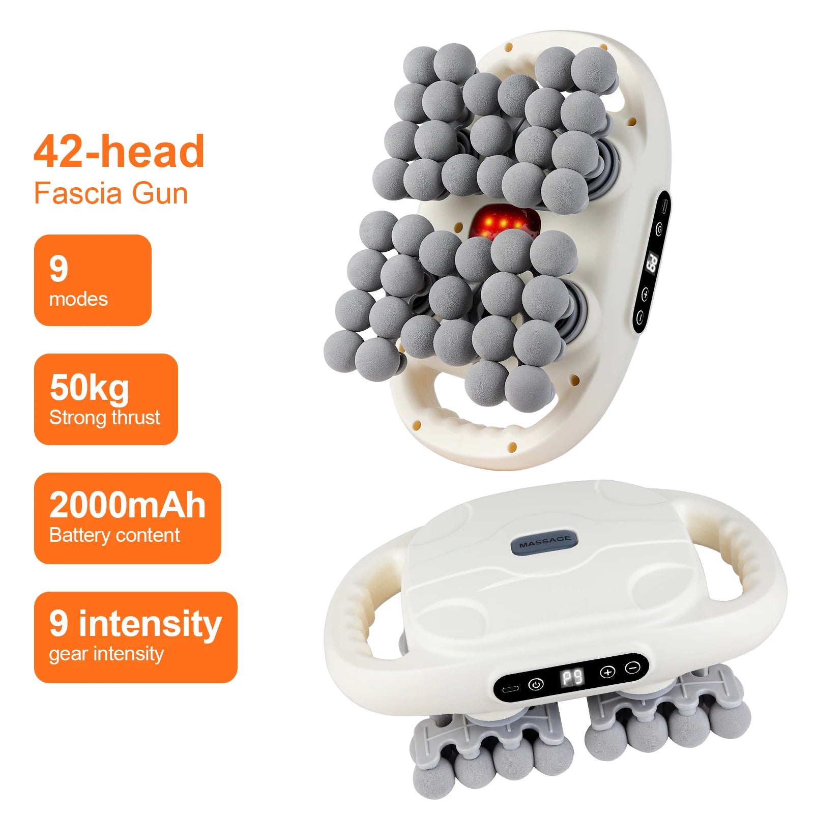 22-Head Fascia Gun High Frequency Vibration Body Massage Gun Back Massager Waist Massager Neck Shoulder Thigh Fascia masajeador