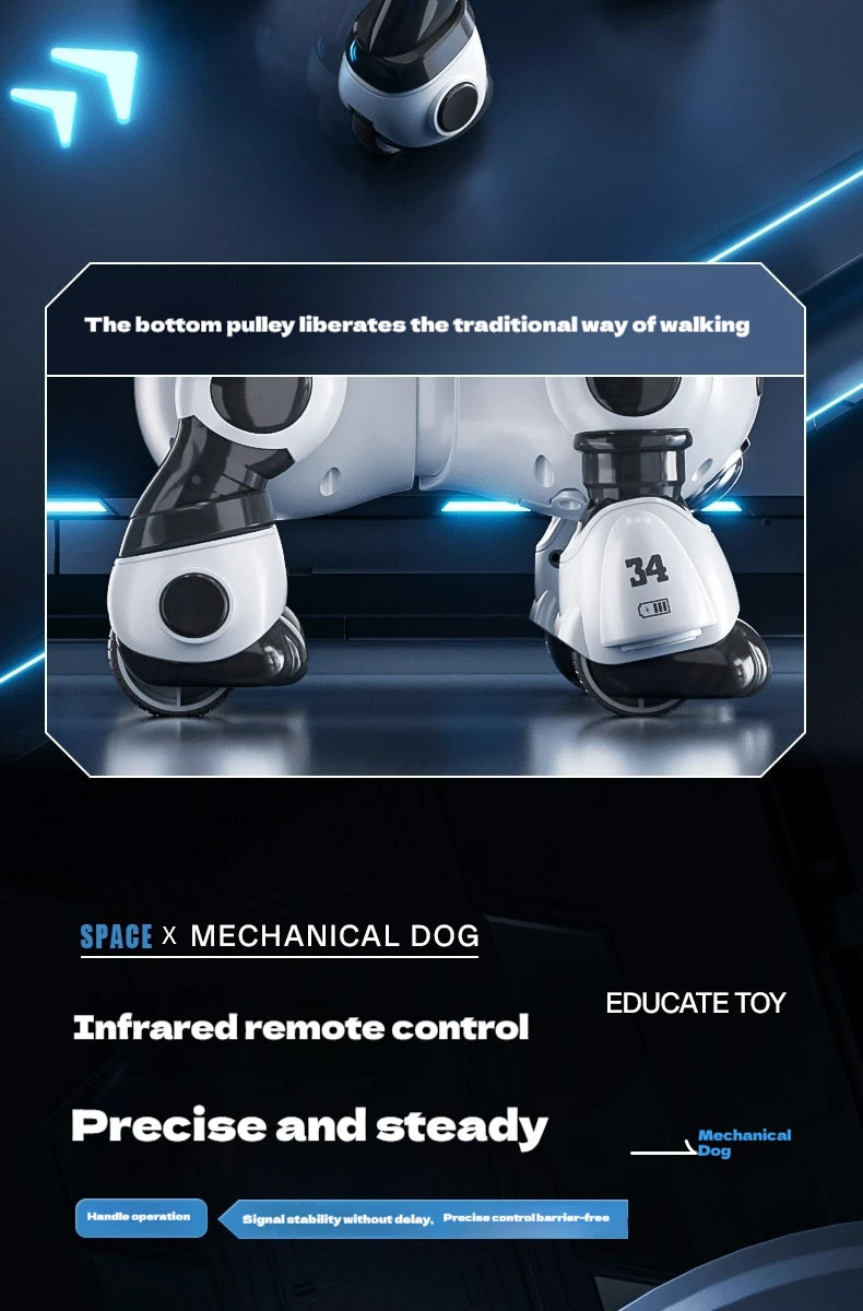 Latest Electric Intelligent Robot Dog Toy Remote Control Car For Children Gesture Dual SensationRacing Boy Gift robots kids toys