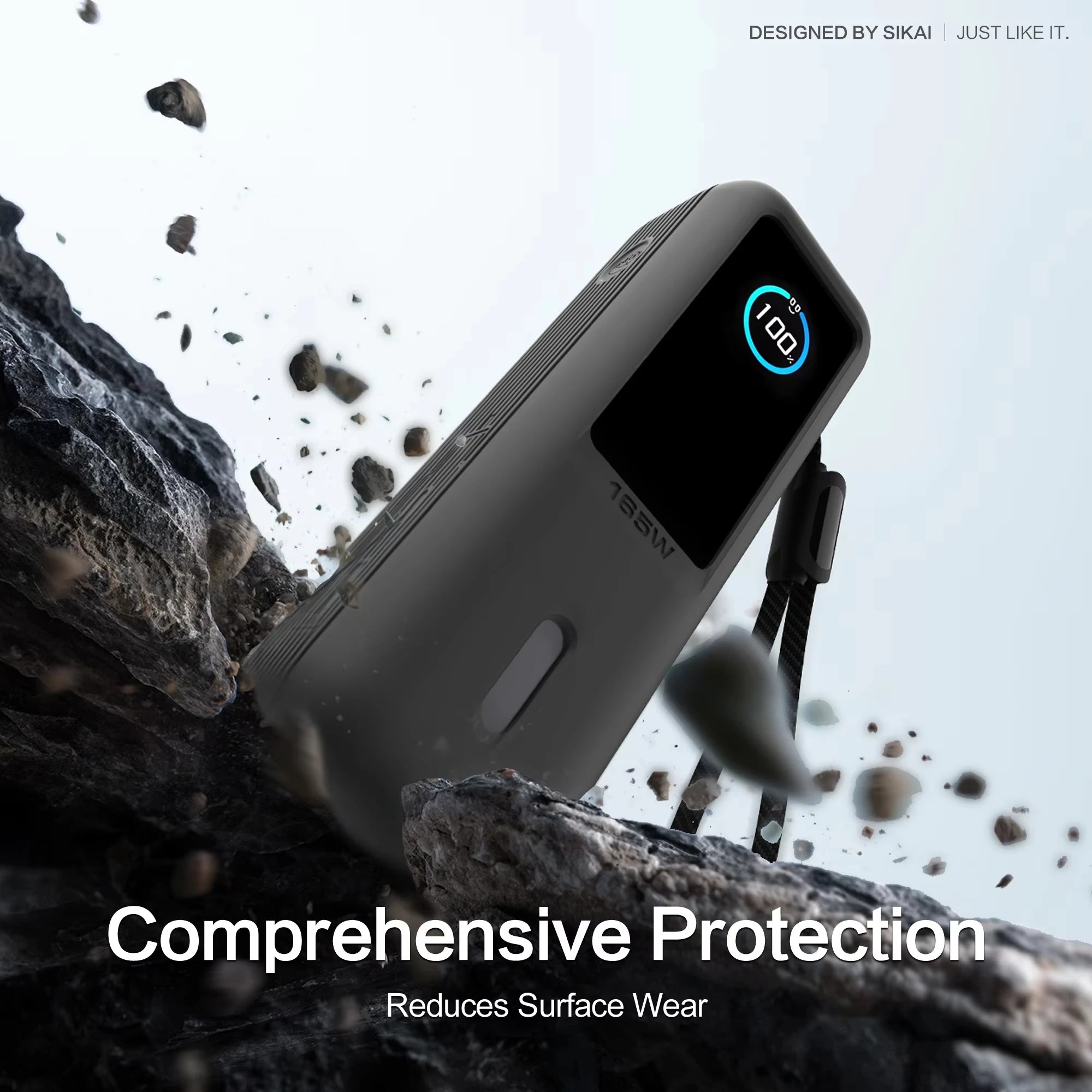 Sikai Eco-Friendly Silicone Portable Charger Case for Anker zolo 2in1 165W PowerBank Shockproof Cover Compatible with Anker zolo