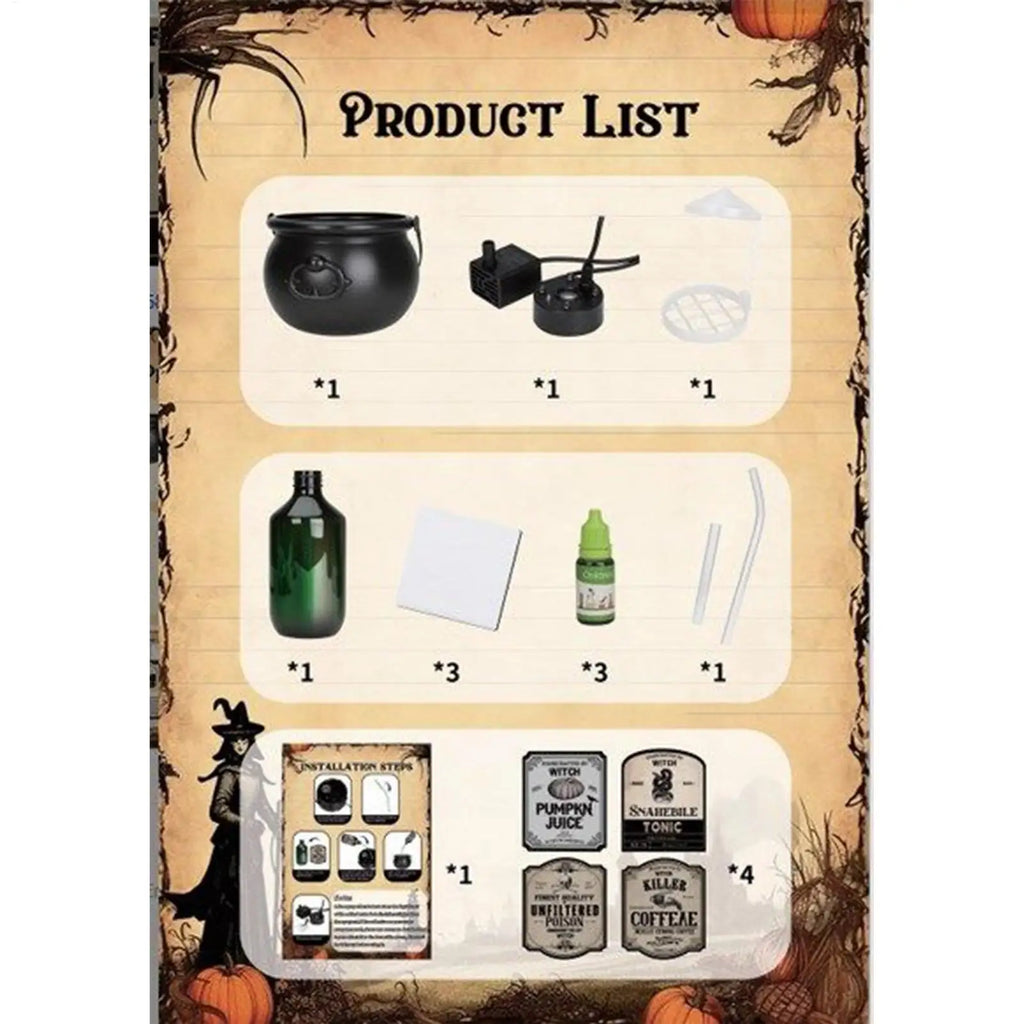 Halloween Cauldron Halloween Haunted House Decor Spooky Cauldron with Fume Effect for Homeowners Event Planners School