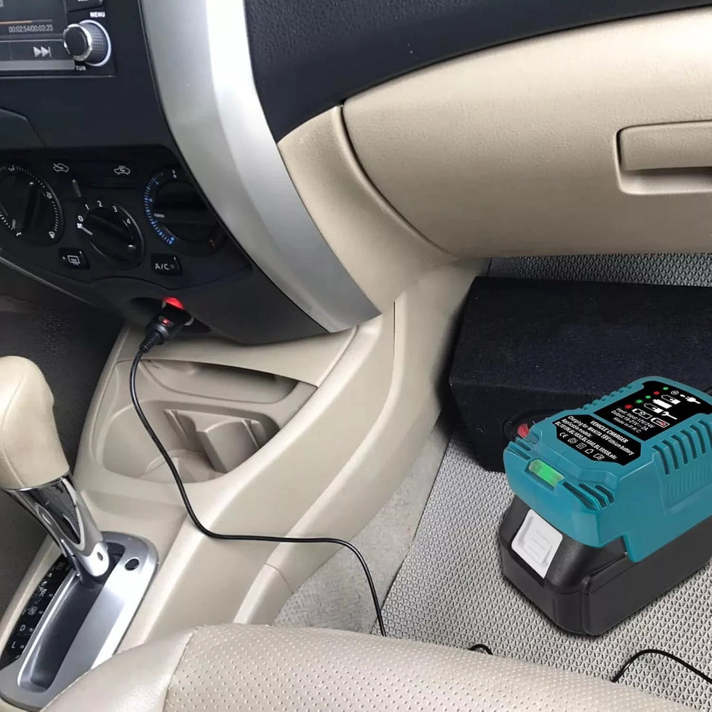 For Makita 18V Lithium Battery Charger With Cigarette Lighter Plug LED Indicator Mini Vehicle Charger for Makita BL1850 BL1830