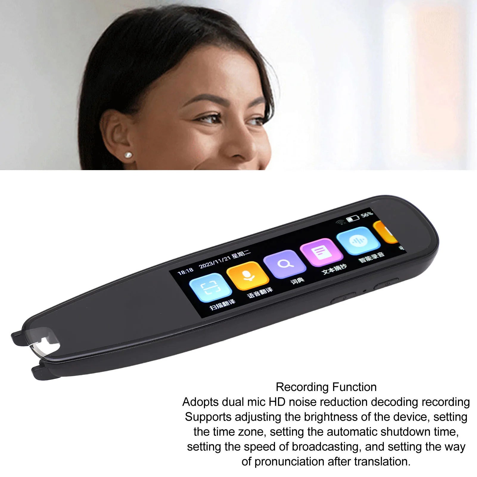 Scanning Translator Smart WiFi Touchscreen 131 Online Voice Translation Offline Translation Dictionary Recording Scan Reader Pen