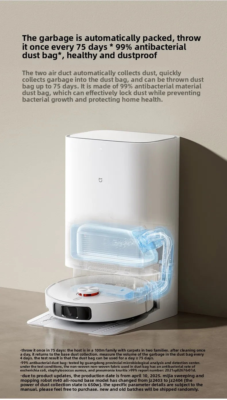 Xiaomi Mi Home Robotic Vacuum Cleaner M40,M40S with Mechanical Arm Sweeping and Mopping Intelligent Appliance